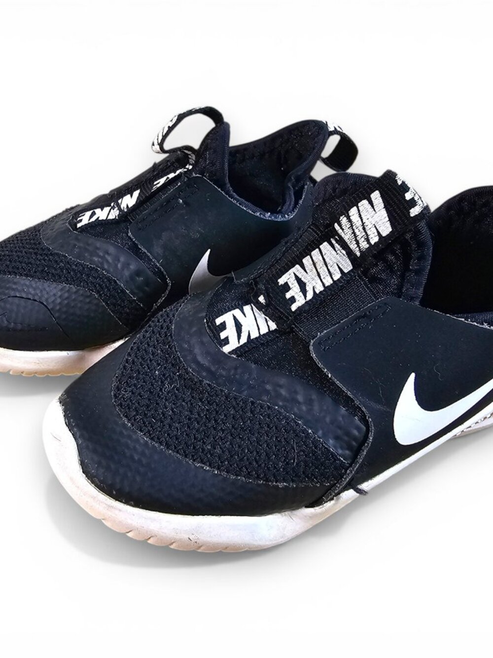 Nike Flex Runner Toddlers Shoes Black White Flexible Rubber Sole Size 7C